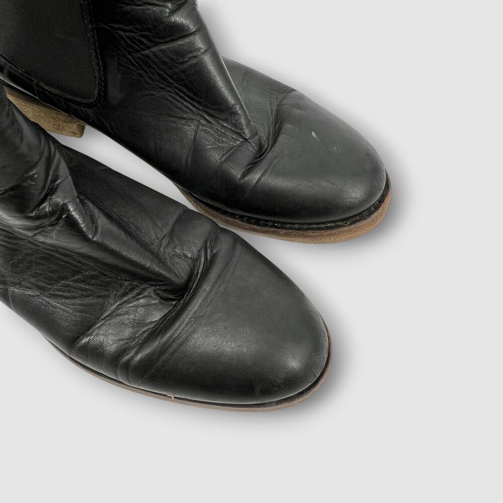 Shoedesign Copenhagen Black Leather Chelsea Boots Pull-On Ankle Boots Size 37 - Picture 5 of 8